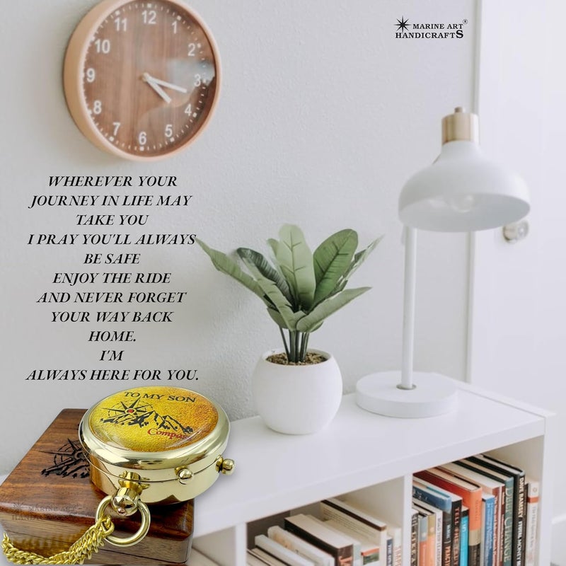 MAH Brass Compass Gift – to My Son Never Forget That I Love You, Sentimental Keepsake Gift from Mom Dad & Grandparents for Graduation, Baptism, Confirmation, Communion, Birthday, Back to School Best Gift - Image 5